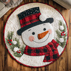 Snow Bliss Round Mat Rug - washable non-slip printed rug