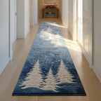 Snow Christmas Tree Runner Carpet Runner Rug - Cute Pet Design | Animal Printed Runner Rug