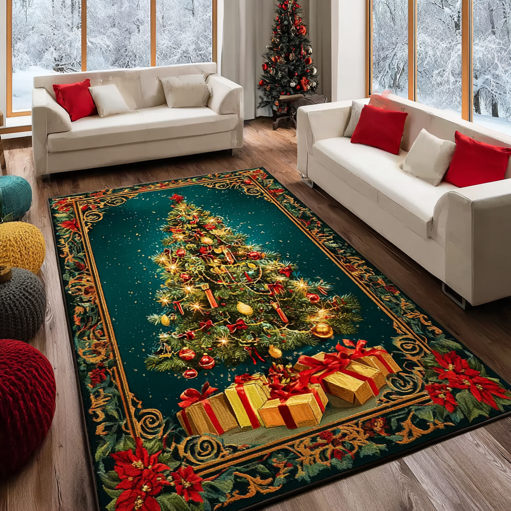 Snow Glow area rug in a living room