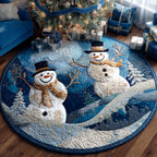 Snow Haven Round Mat Rug - washable non-slip printed rug