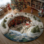 Snow Peakway Round Mat Rug - Nature Design | Serene Home Decor