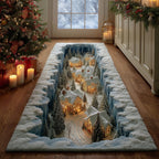 Snow Village Runner Rug - Nature Design | Serene Runner Rug