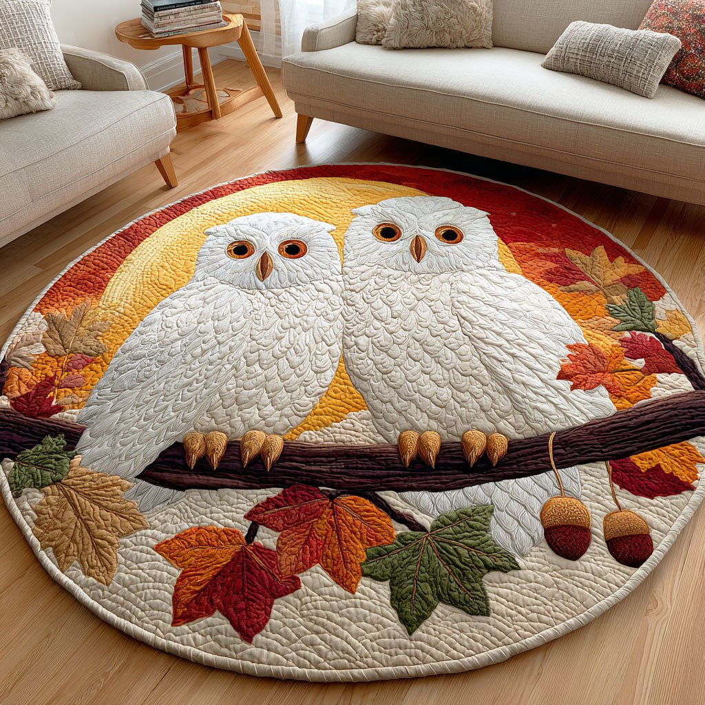 Snow Wing Round Mat Rug - washable non-slip printed rug
