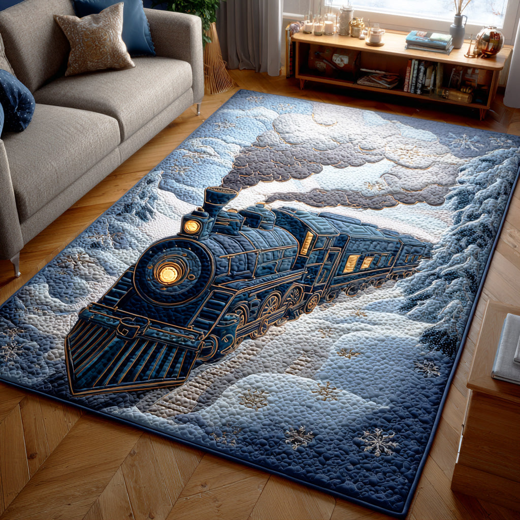 Snowbound Express area rug in a living room