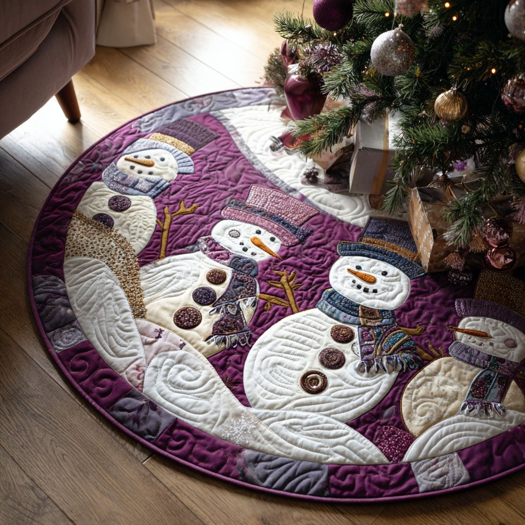 Snowbound Family Round Mat Rug - washable non-slip printed rug