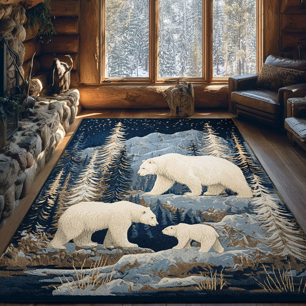 Snowbound Path area rug in a living room
