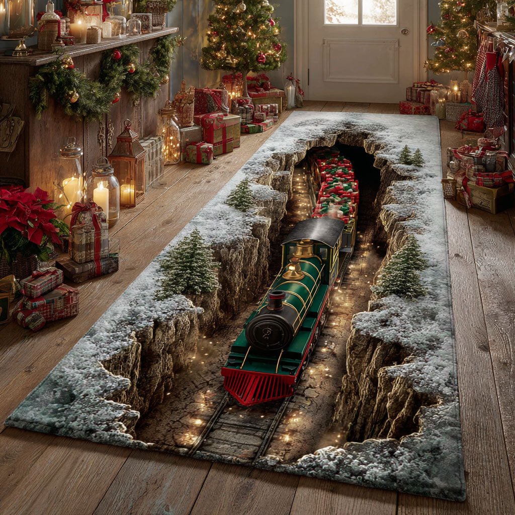 Snowbound Rail Ride Runner Carpet Runner Rug - Cute Pet Design | Animal Printed Runner Rug