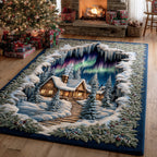 Snowcrest Woodland Trail area rug in a living room