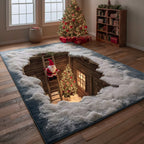 Snowfall Gnome area rug in a living room