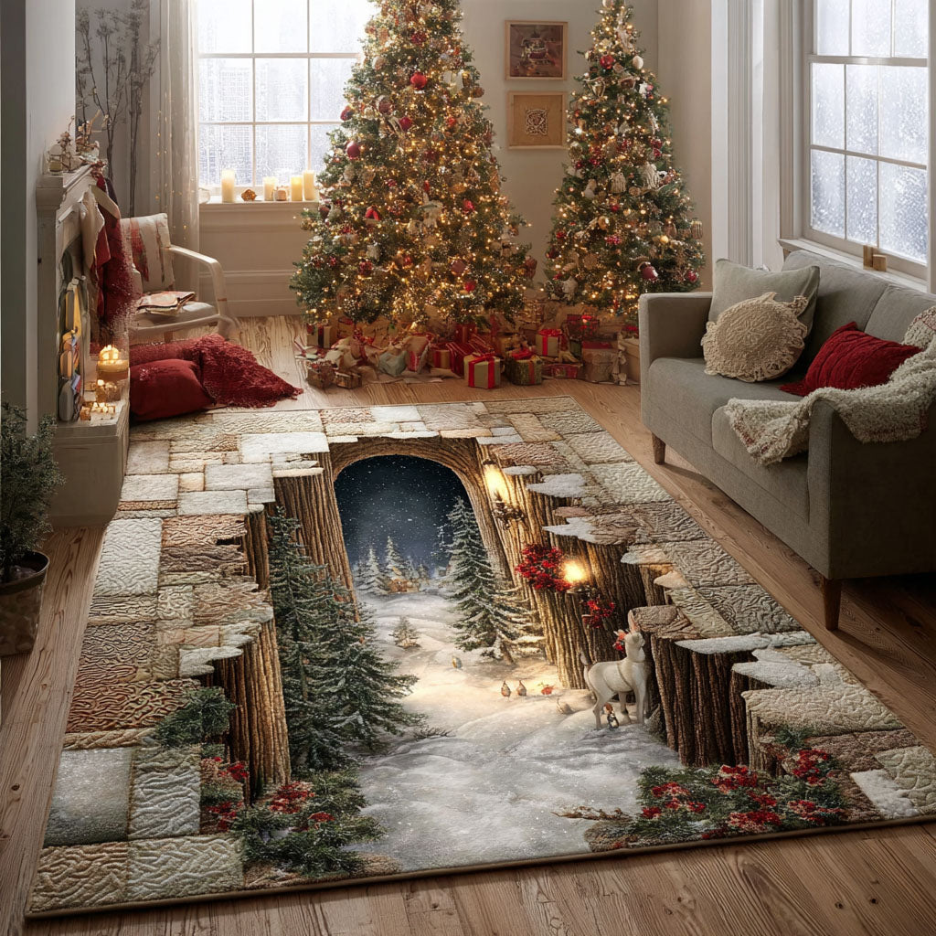 Snowfall Serenity area rug in a living room