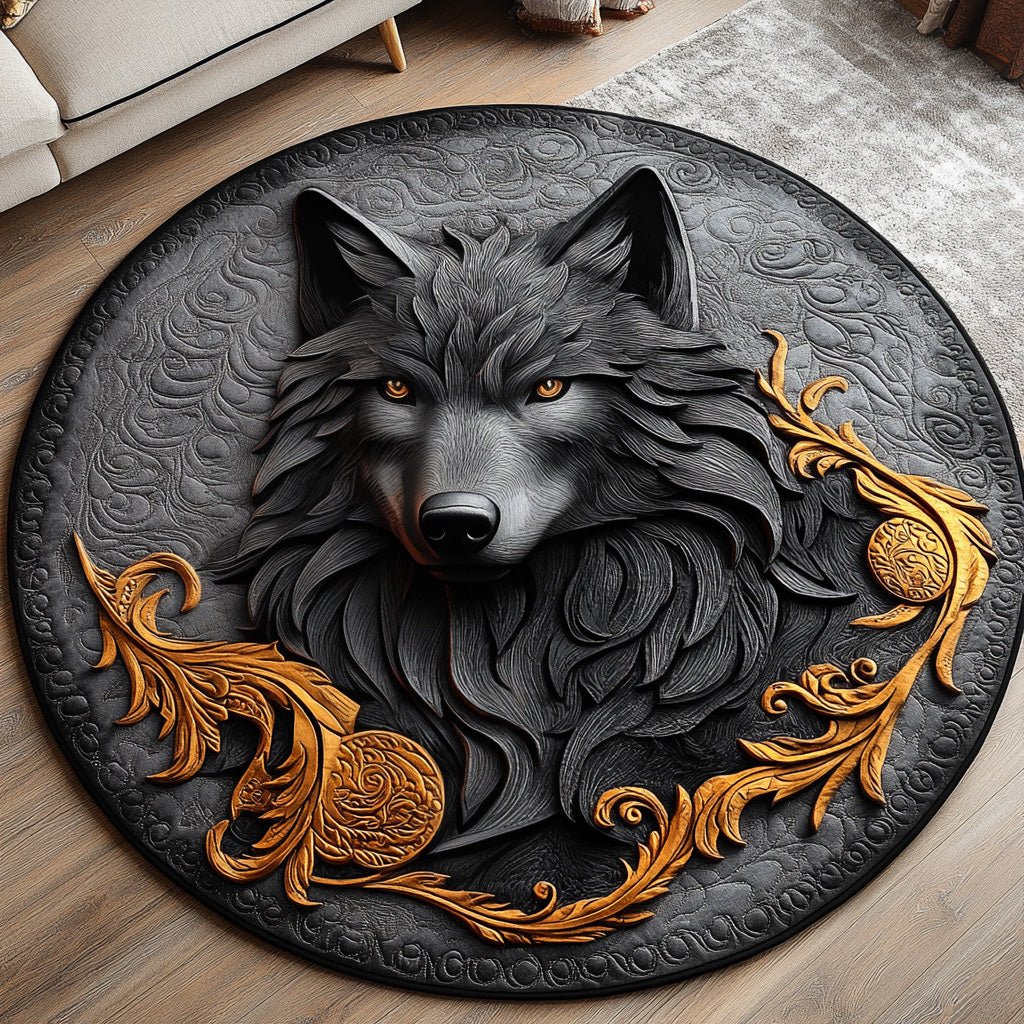 Snowfang Round Mat Rug - washable non-slip printed rug