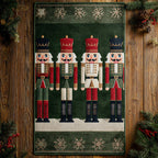 Snowflake Nutcracker Green area rug in a living room