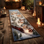 Snowflake Steam Line Runner Carpet Runner Rug - Cute Pet Design | Animal Printed Runner Rug