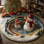 Snowglow Friends Round Mat Rug - washable non-slip printed rug