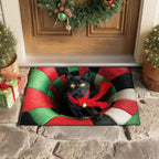 Snowlight Cat Doormat - Seasonal Holiday Design | Printed Welcome Doormat