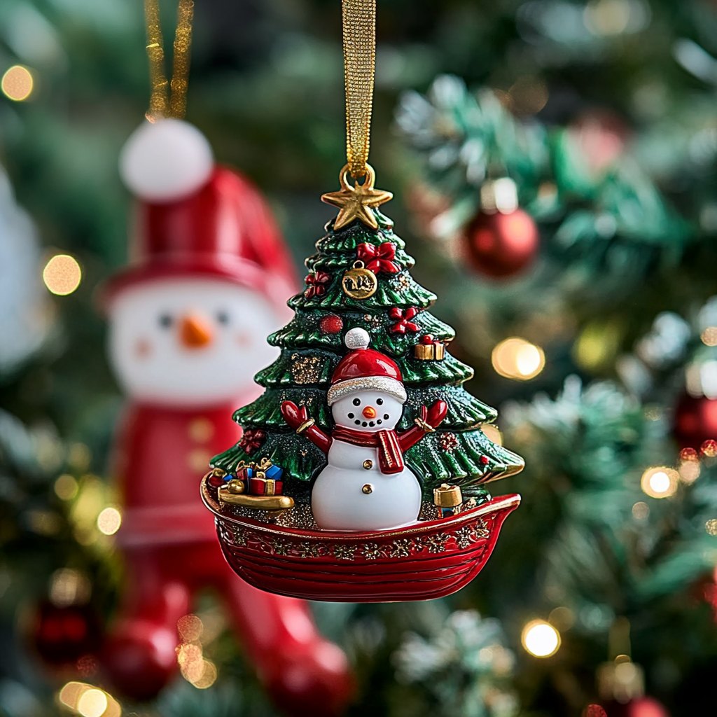 Snowman Christmas Tree Christmas Ornament