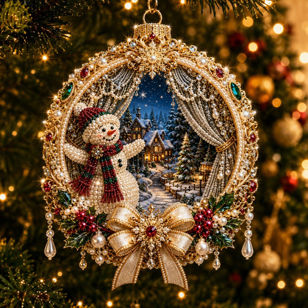 Snowman Christmas Window Christmas Ornament