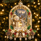 Snowman Lantern Village Christmas Ornament