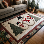 Snowman Dream area rug in a living room