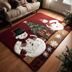 Snowman Harmony area rug in a living room