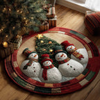 Snowman Joy Round Mat Rug - Nature Design | Serene Home Decor