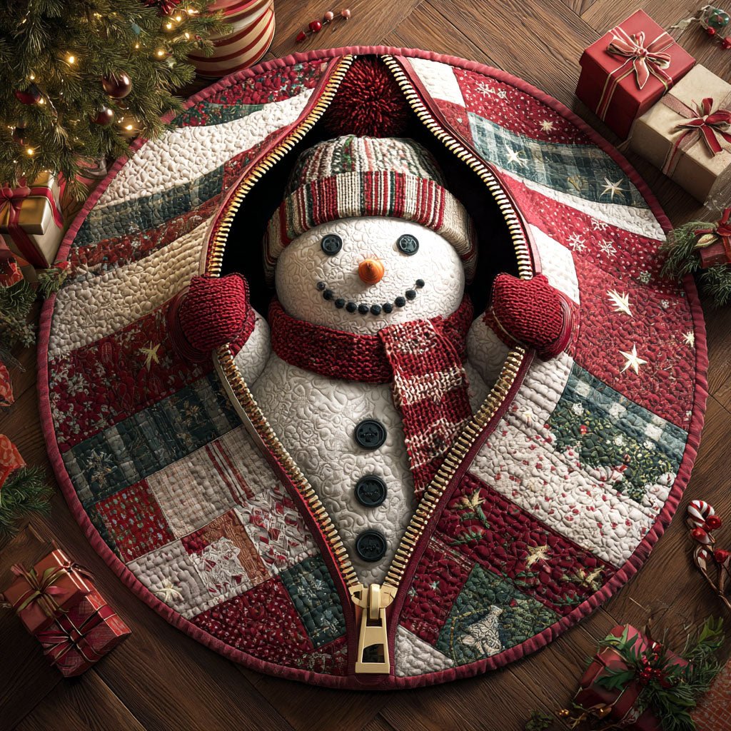 Snowman Joy Round Mat Rug - Nature Design | Serene Home Decor