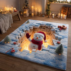 Snowman Lane area rug in a living room