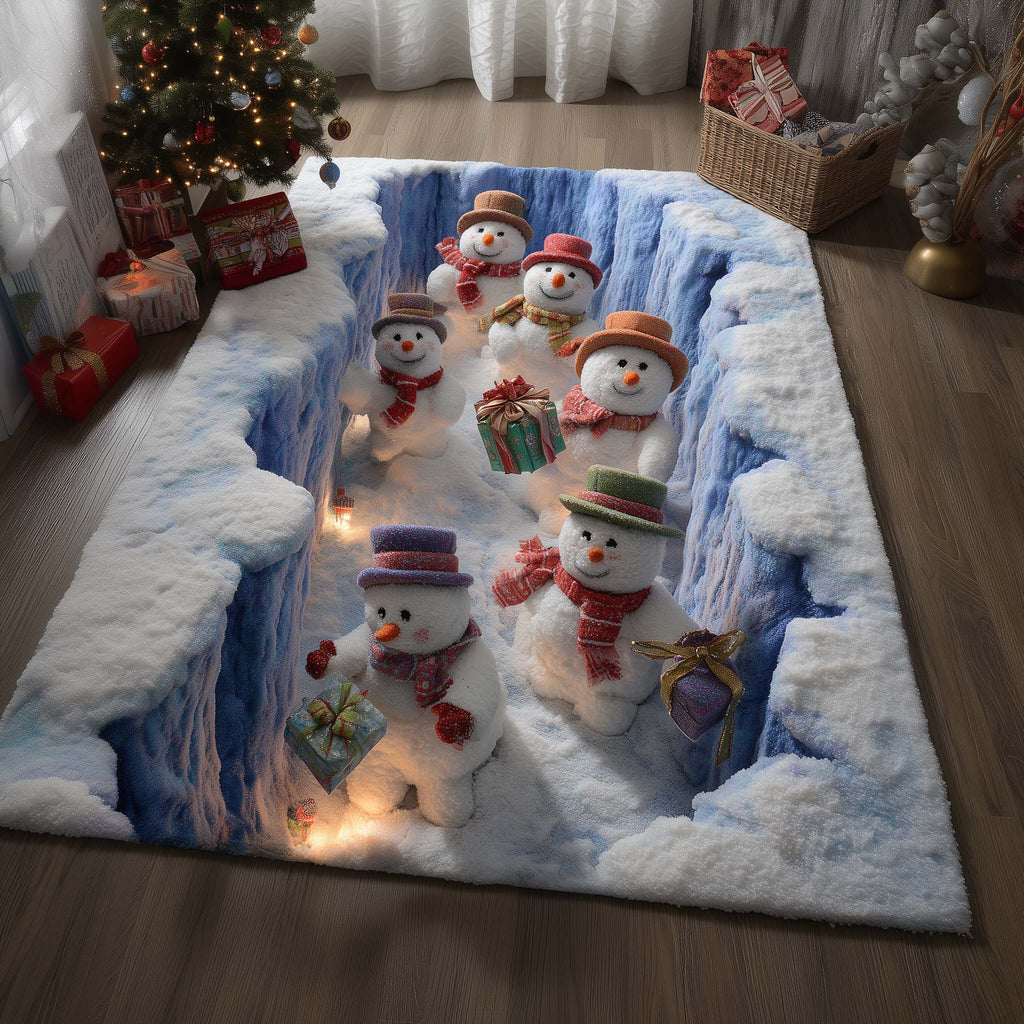 Snowman Lane area rug in a living room