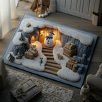 Snowman Lane Doormat - Seasonal Holiday Design | Printed Welcome Doormat
