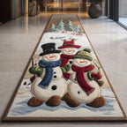 Snowman Lane Runner Carpet Runner Rug - Cute Pet Design | Animal Printed Runner Rug