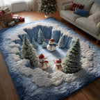 Snowman Playground area rug in a living room