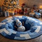Snowman Slip Round Mat Rug - Nature Design | Serene Home Decor