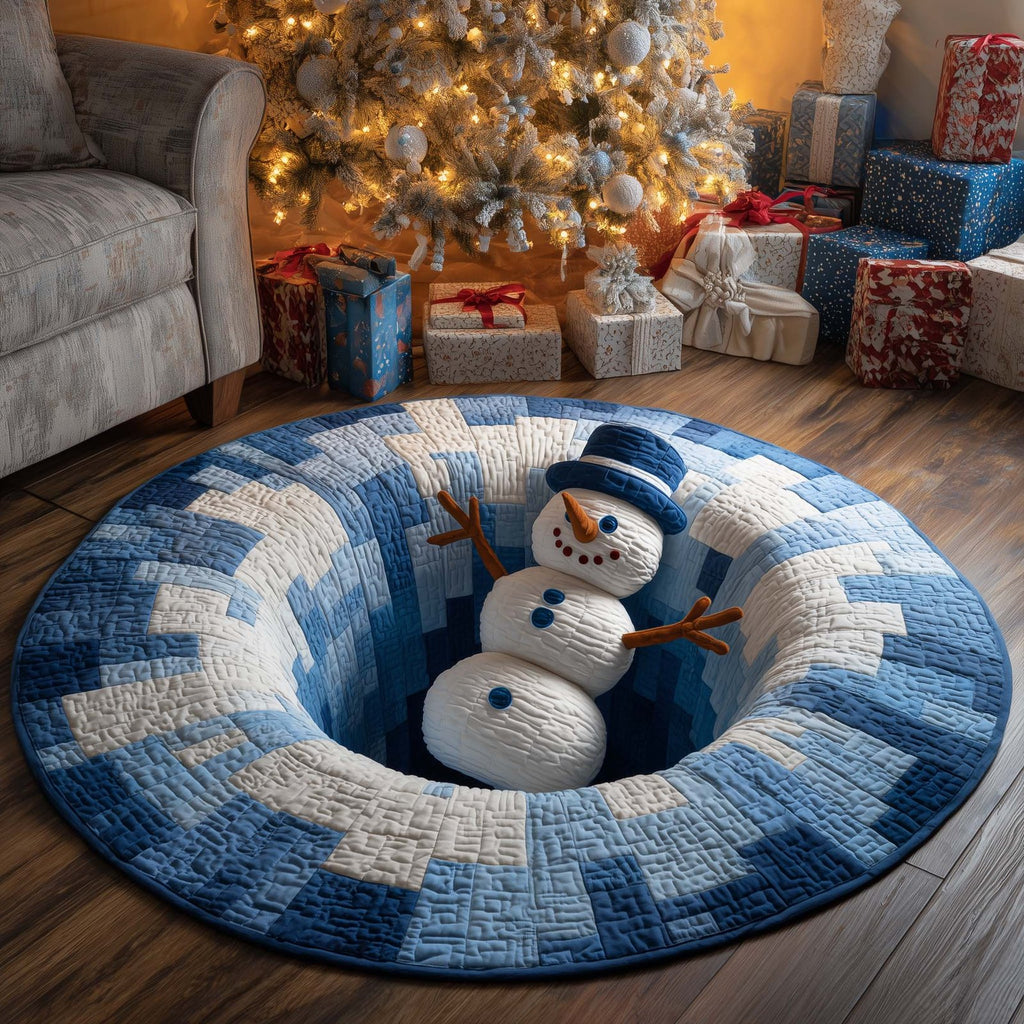 Snowman Slip Round Mat Rug - Nature Design | Serene Home Decor