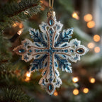 Snowy Cross Christmas Ornament