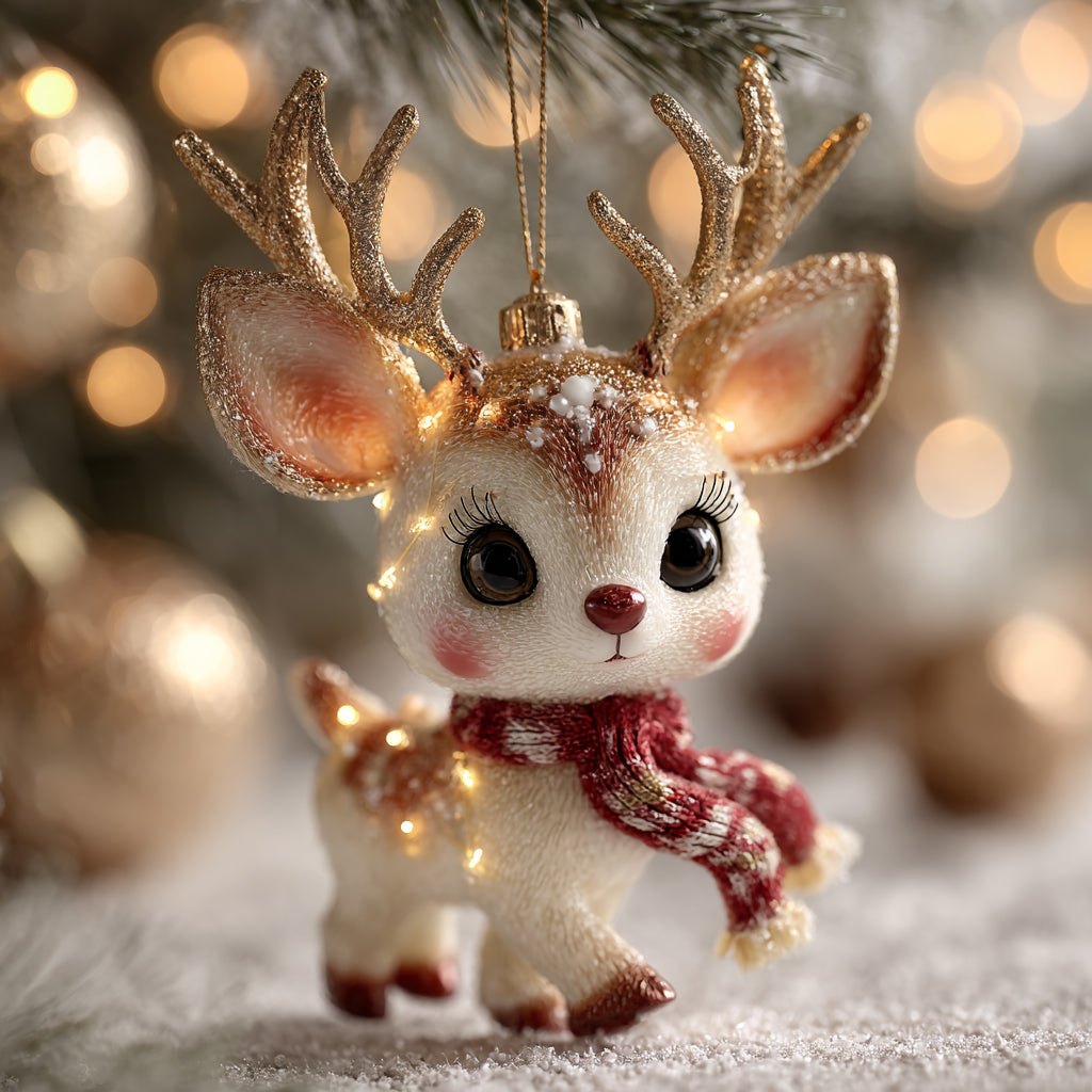 Snowy Deer Christmas Ornament