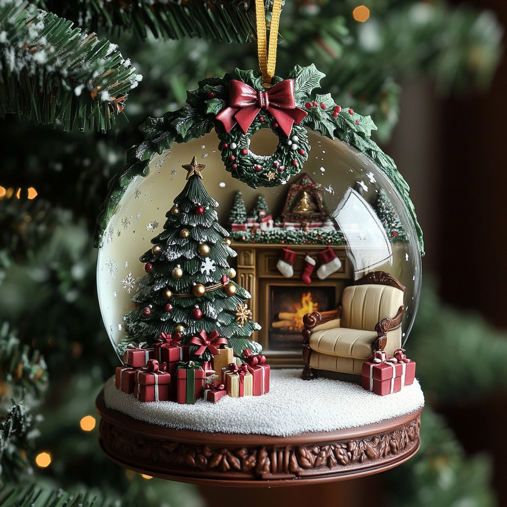 Whimsical Giraffe Wonderland Christmas Ornament