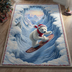 Snowy Bear area rug in a living room
