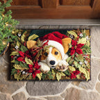 Snowy Corgi Doormat - Seasonal Holiday Design | Printed Welcome Doormat