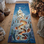 Snowy Dream Path Runner Carpet Runner Rug - Cute Pet Design | Animal Printed Runner Rug