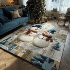 Snowy Escape area rug in a living room