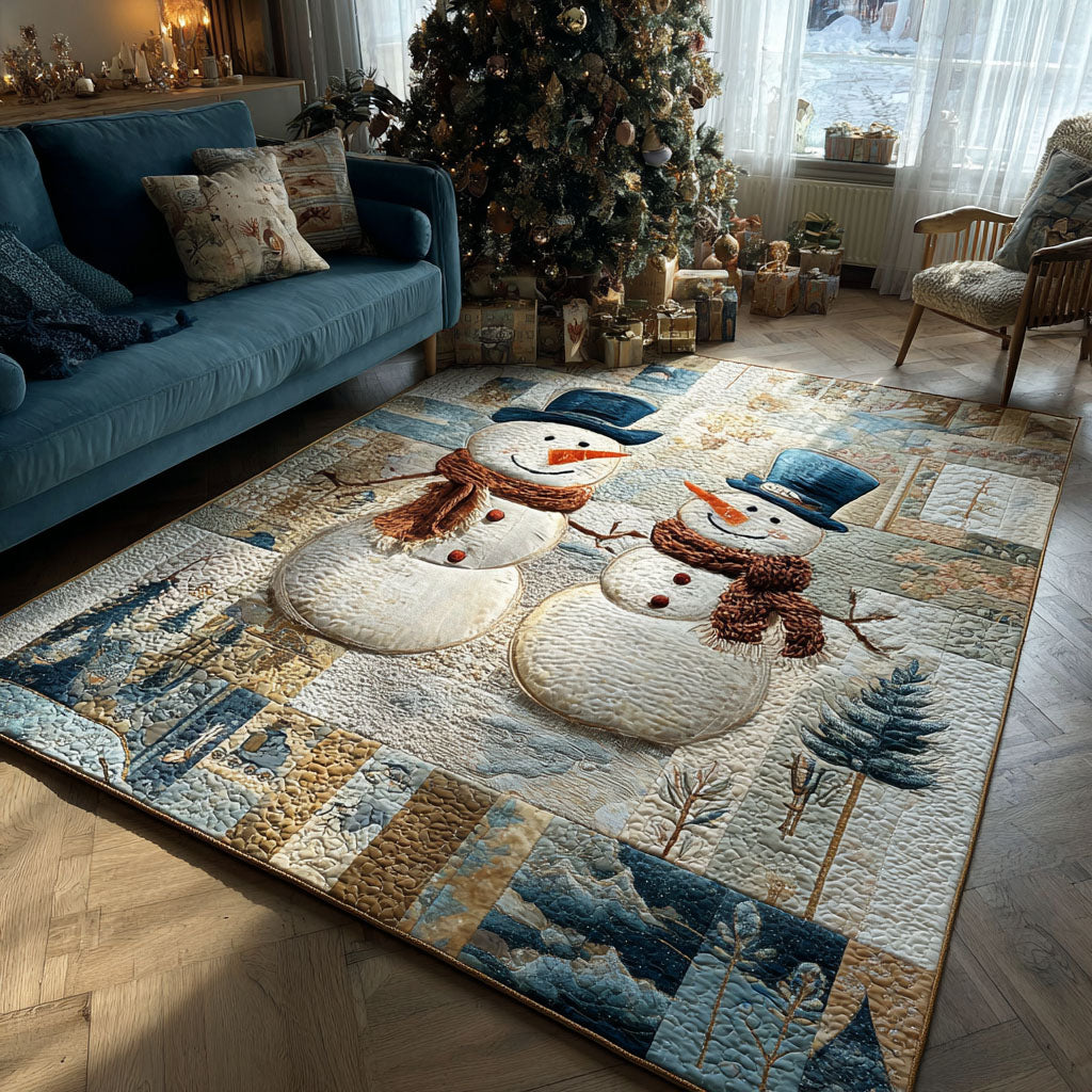 Snowy Escape area rug in a living room
