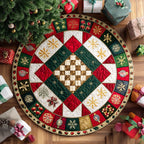 Snowy Eve Round Mat Rug - Nature Design | Serene Home Decor