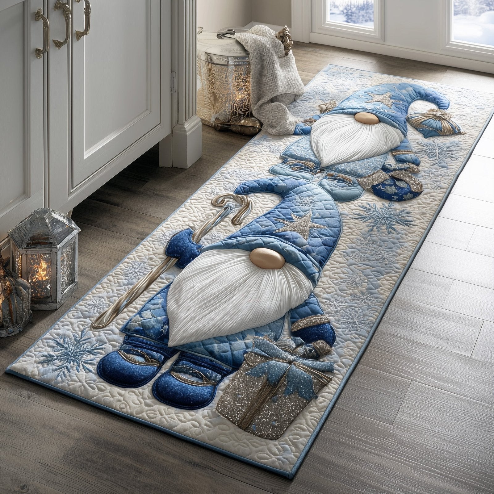 Snowy Gnome Runner Rug - Nature Design | Serene Runner Rug