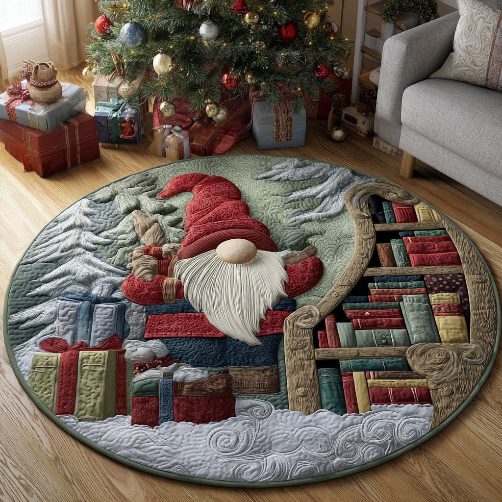 Snowy Gnomeworld Round Mat Rug - Nature Design | Serene Home Decor