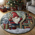 Snowy Gnomeworld Round Mat Rug - Nature Design | Serene Home Decor