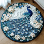 Snowy Grace Round Mat Rug - washable non-slip printed rug