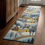 Snowy Hills Runner Carpet Runner Rug - Cute Pet Design | Animal Printed Runner Rug