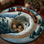 Snowy Kinship Round Mat Rug - washable non-slip printed rug