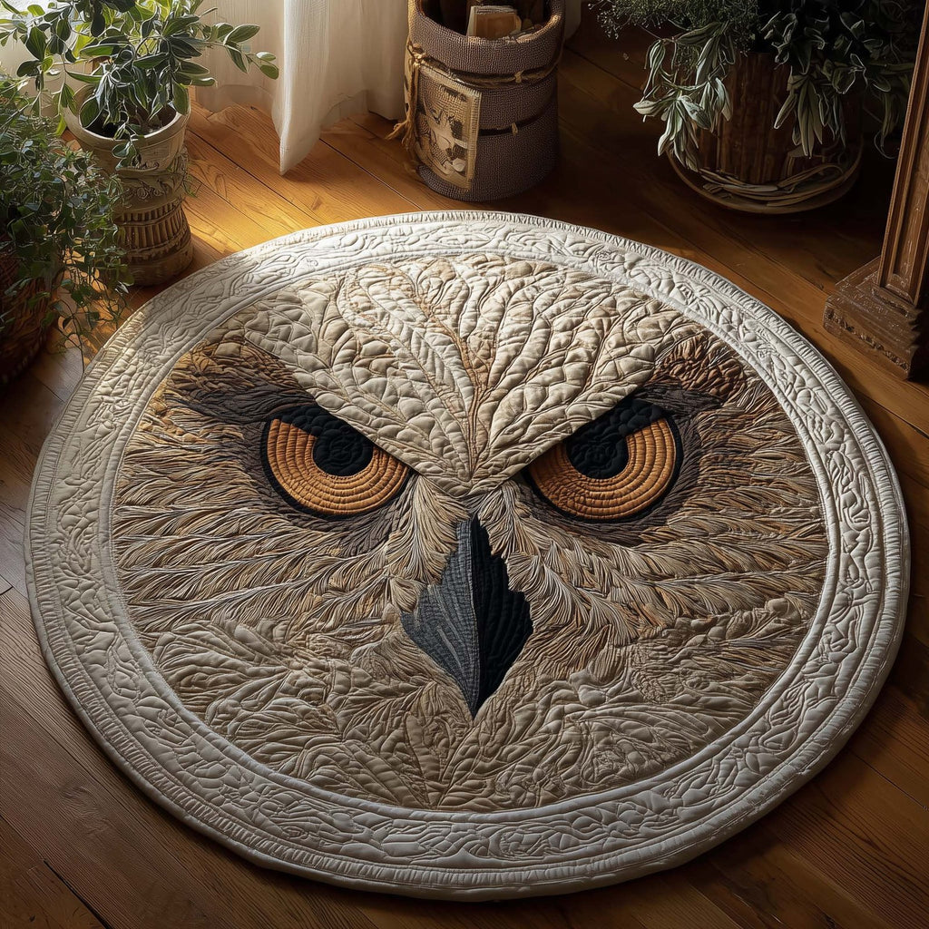 Snowy Owl Round Mat Rug - Cute Pet Design | Animal Printed Home Decor
