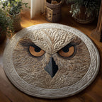 Snowy Owl Round Mat Rug - Cute Pet Design | Animal Printed Home Decor